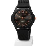 U&I Black Stylish Analog Watch for Women  | Soft Silicone Strap | Quartz Movement